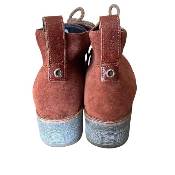Naot Love Bohemian Rust Brown Suede Lace Up Boots size 41 US size 10.5 - Picture 6 of 10
